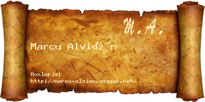 Marcu Alvián névjegykártya